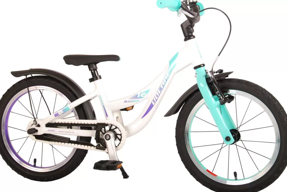 Glamour 16 Inch 25,4 Cm Meisjes Terugtraprem Wit/Mintgroen^Volare Best