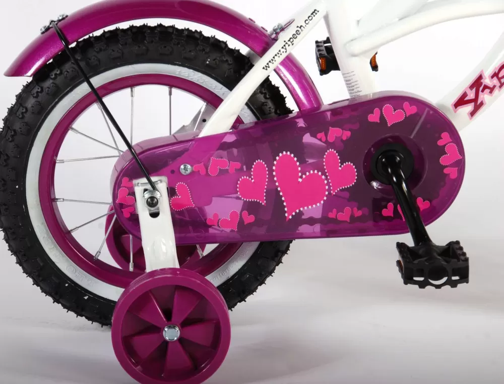 Heart Cruiser 12 Inch 23 Cm Meisjes Terugtraprem Wit/Paars^Volare Best