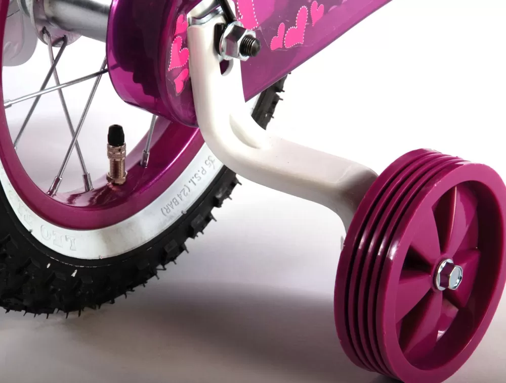 Heart Cruiser 12 Inch 23 Cm Meisjes Terugtraprem Wit/Paars^Volare Best