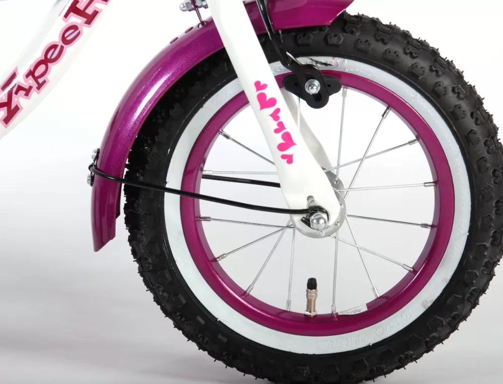 Heart Cruiser 12 Inch 23 Cm Meisjes Terugtraprem Wit/Paars^Volare Best
