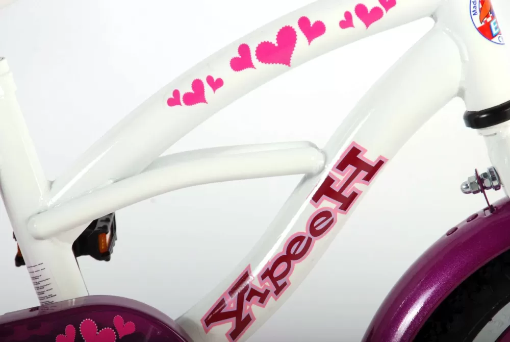 Heart Cruiser 12 Inch 23 Cm Meisjes Terugtraprem Wit/Paars^Volare Best