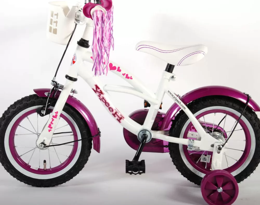 Heart Cruiser 12 Inch 23 Cm Meisjes Terugtraprem Wit/Paars^Volare Best