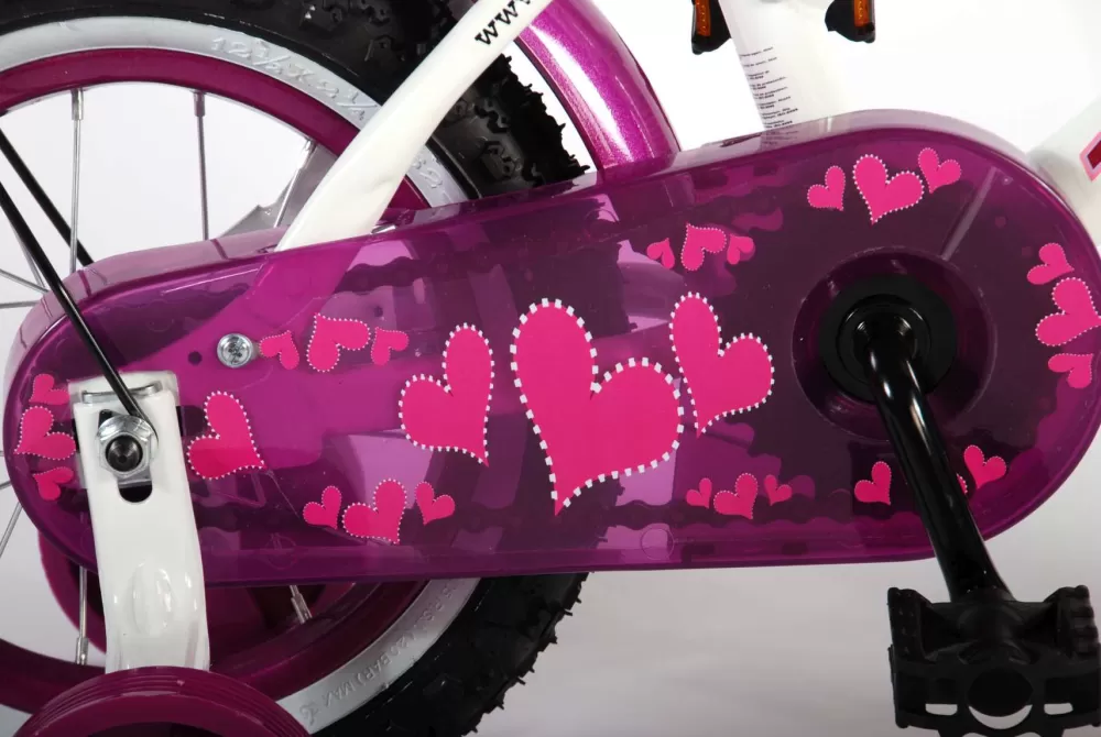 Heart Cruiser 12 Inch 23 Cm Meisjes Terugtraprem Wit/Paars^Volare Best