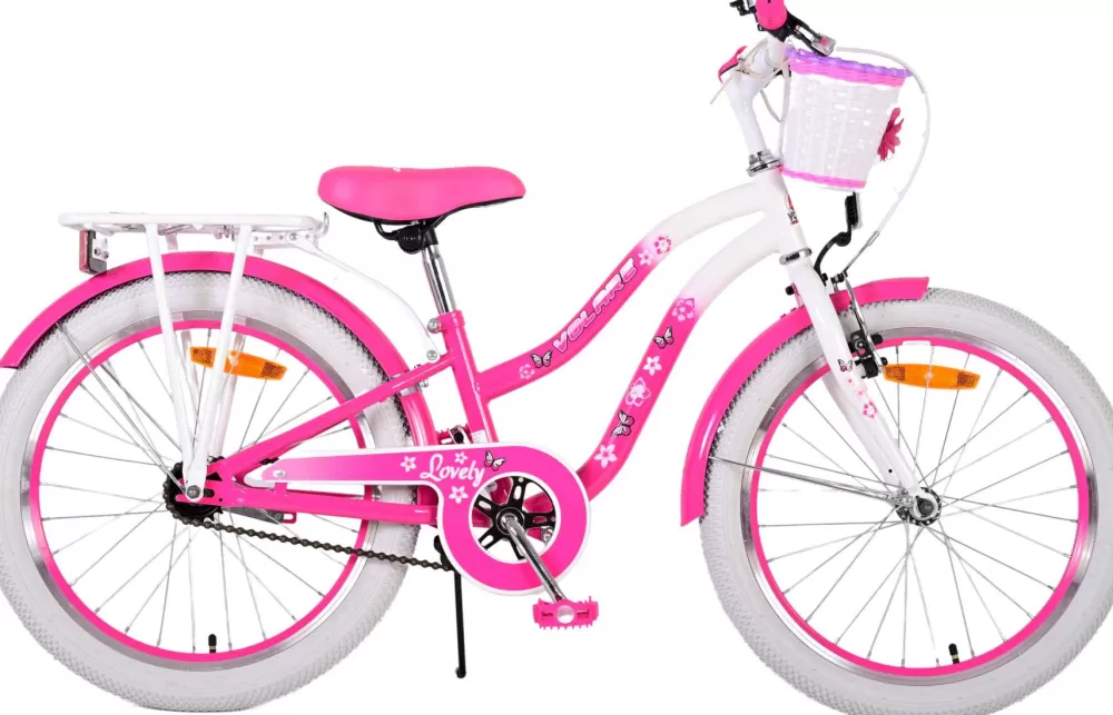 Lovely 20 Inch 27,5 Cm Meisjes Terugtraprem Roze/Wit^Volare Fashion