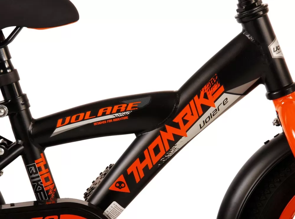 Thombike 12 Inch 21,5 Cm Jongens Terugtraprem Zwart/Oranje^Volare Clearance