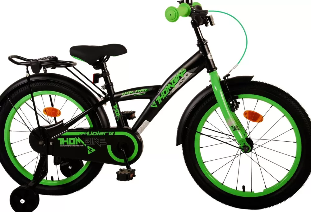 Thombike 18 Inch Jongens Terugtraprem Zwart/Groen^Volare Best