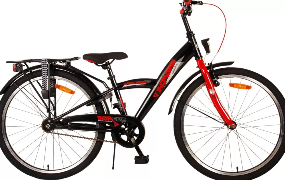 Thombike 24 Inch Jongens Terugtraprem Zwart/Rood^Volare New